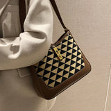 Winter Houndstooth Pattern Women's Handbag Large Capacity Underarm Bag