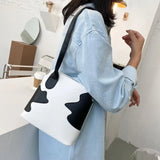 PU Cow Pattern Mini Shoulder Bag Women Underarm Tote Bags Ins Style Summer Haraj