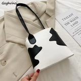 PU Cow Pattern Mini Shoulder Bag Women Underarm Tote Bags Ins Style Summer Haraj