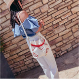 PU Drawstring Bag Women Crossbody Printed Buckets Large Capacity Style All-match