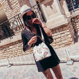 PU Drawstring Bag Women Crossbody Printed Buckets Large Capacity Style All-match