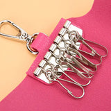 PU Keychain Men Women Solid Keyrings Wallet Covered Hasp Keys Wallets