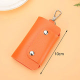 PU Keychain Men Women Solid Keyrings Wallet Covered Hasp Keys Wallets