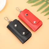 PU Keychain Men Women Solid Keyrings Wallet Covered Hasp Keys Wallets
