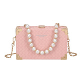 PU Knitting Box Tote Bag High-quality Leather Chain Shoulder Messenger Bag