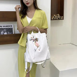 PU Ladies Leather Shoulder Backpacks Women Travel Bags Silk Scarf