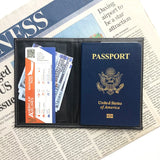 PU Leather Air Ticket Passport Cover Case for Travel