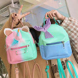 Small PU Leather Backpack Women Casual Shoulder Bag Travel School Rucks