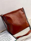 Women's PU Leather Rivet Crossbody Shoulder Bag