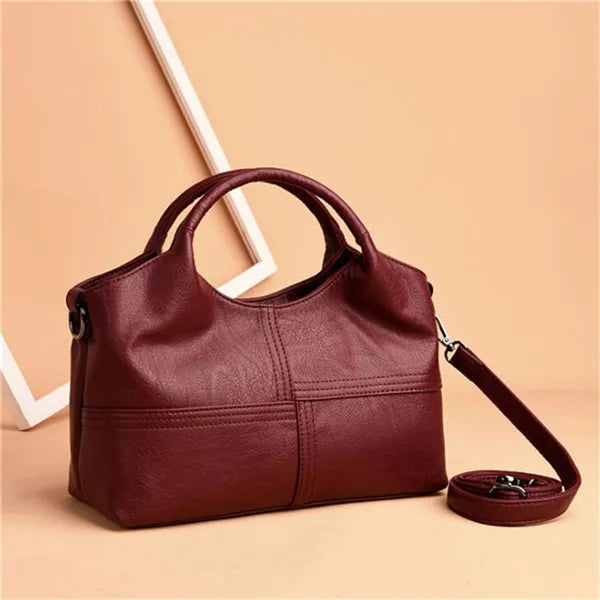 Stripe Style PU Leather Shoulder Bag for Women