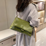 PU Leather Women Shoulder Messenger Bag Large Capacity Retro Texture Underarm
