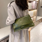 PU Leather Women Shoulder Messenger Bag Large Capacity Retro Texture Underarm