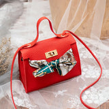 PU Leather Bow-Knot Shoulder Bag Messenger Purse Bag Women Single Messenger