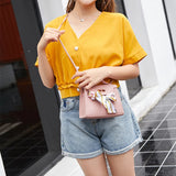 PU Leather Bow-Knot Shoulder Bag Messenger Purse Bag Women Single Strap