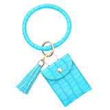 PU Leather Bracelet Keychain for Women Key Wallets Wristlet Keychain