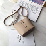 Retro PU Leather Bucket Shoulder Bag Women Crossbody All-match