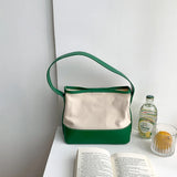 Vintage Patchwork Shoulder Bag for Women Large Capacity Handbag Purse Tote