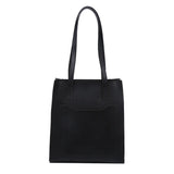 Vintage PU Leather Tote Bag for Women - Casual Shoulder Handbag