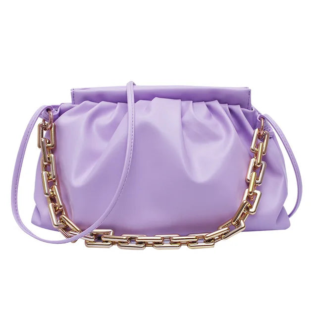 Chain Shoulder Bag Womens Crossbody Bag Pleated Cloud Armpit French Purse