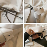 PU Leather Chain Shoulder Bags Women Solid Underarm Handbags OL Texture Retro Fl