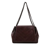 Classic PU Leather Female Shoulder Bag with Wrist Strap