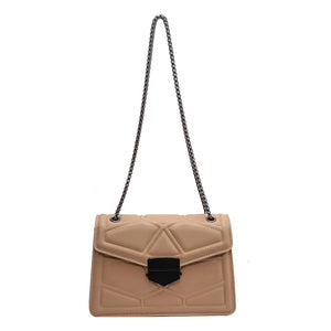 PU Leather Shoulder Bag Classic Style Multifunction Handbag