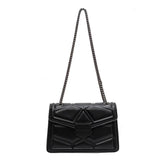 PU Leather Shoulder Bag Classic Style Multifunction Handbag