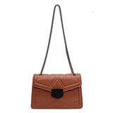 PU Leather Shoulder Bag Classic Style Multifunction Handbag