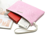 Leopard Hollow Famous PU Leather Clutch Handbag Purse Pouch