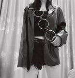 PU Leather Girls Wrist Messenger Bag Metal Ring Shoulder Bag