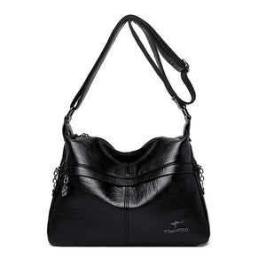 Retro PU Crossbody Bag Women Solid Color Handbag Shoulder Bag