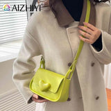 PU Leather Flap Crossbody Bag with Love Clasp, Soft Commute Bag