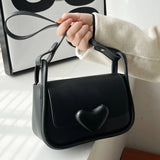 PU Leather Crossbody Bag Love Clasp Portable Soft for Weekend Vacation