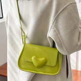 PU Leather Crossbody Bag Love Clasp Portable Soft for Weekend Vacation