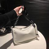 Soft PU Leather Crossbody Bag with Chain Strap