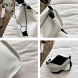 Soft PU Leather Crossbody Bag with Chain Strap