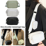 PU Leather Crossbody Bag with Mini Purse Pendant