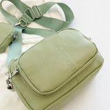 PU Leather Crossbody Bag with Mini Purse Pendant