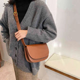 PU Leather Crossbody Bags Women Shoulder Chest Bag Solid Versatile