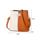 PU Leather Crossbody Bags Patchwork Bucket Bags Shoulder Handbags