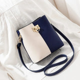 PU Leather Crossbody Bags Patchwork Bucket Bags Shoulder Handbags