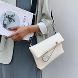 PU Leather Crossbody Bag Flap Handbag Wide Strap Shoulder Bag