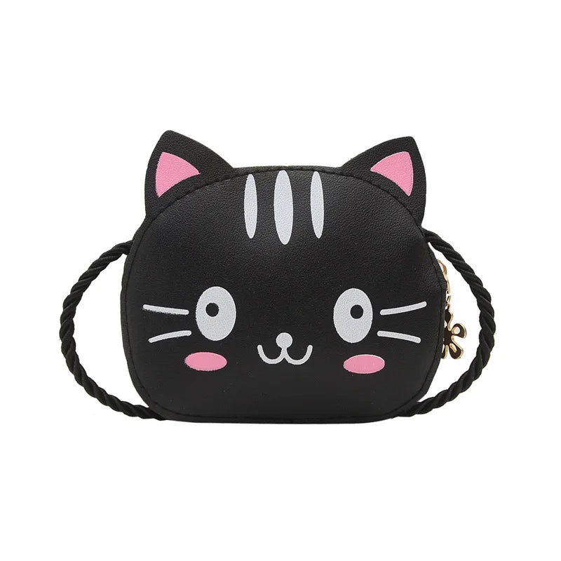 Cartoon Cat Baby Girls Shoulder Bag Coin Purse Mini Crossbody Bag