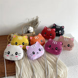 Cartoon Cat Baby Girls Shoulder Bag Coin Purse Mini Crossbody Bag