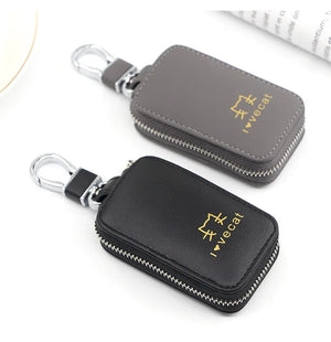 PU Leather Cat Women Car Key Holder House Keychain Bag Organizer