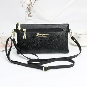 Embossed PU Leather Shoulder Bag Crossbody Multi-function Female Bag