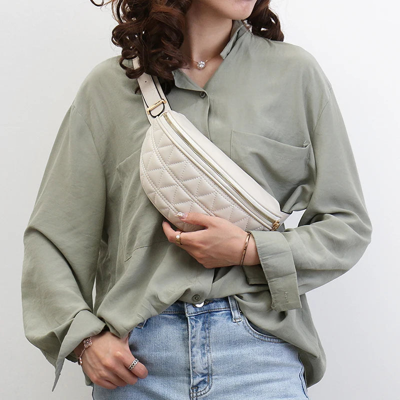 PU Leather Fanny Packs Women Small Waist Packs Phone Purses Ladies Chest Bags