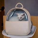 PU Leather Cat Bag Pet Backpack Travel Space Bags