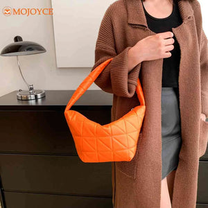 PU Leather Hobos Women Shoulder Underarm Bags Quilted Rhombus Pattern