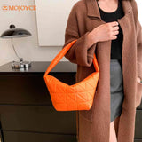 PU Leather Hobos Women Shoulder Underarm Bags Quilted Rhombus Pattern